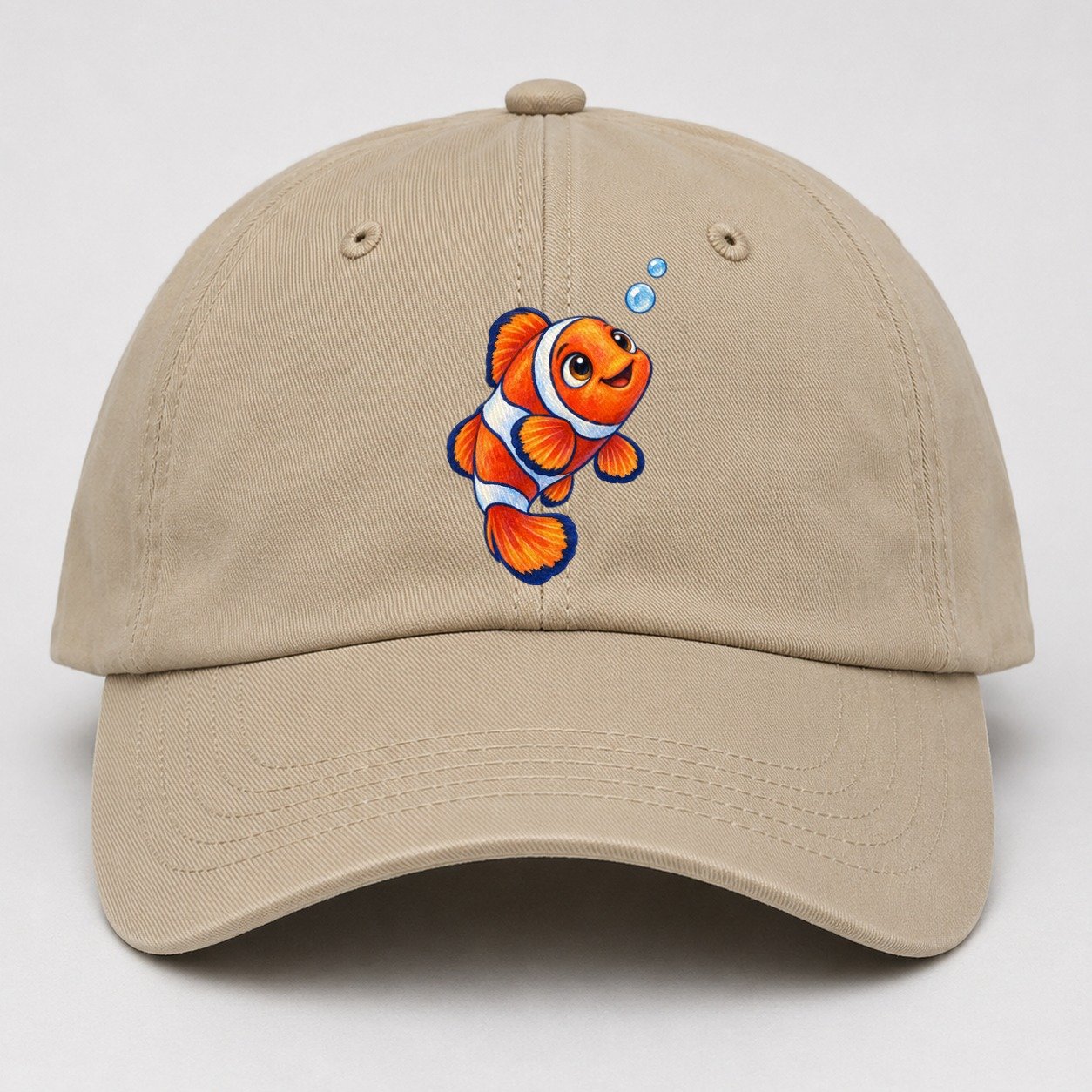 Clownfish Upward Flick Sea Sprite Baseball Cap – Khaki