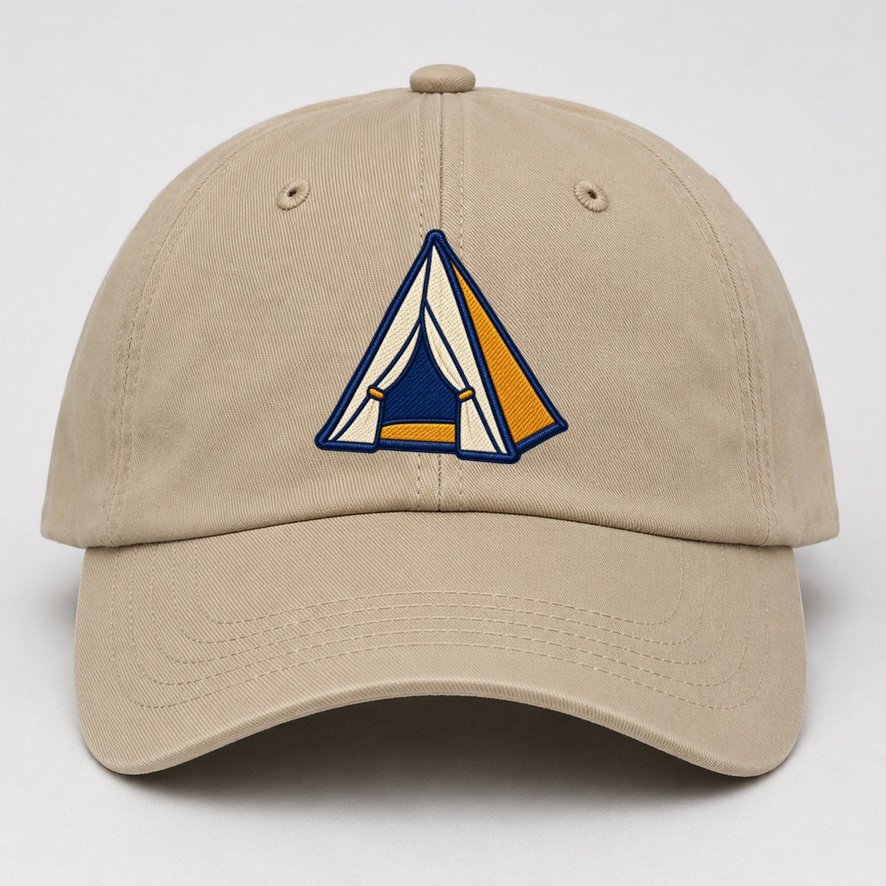 Dome Camping Tent Tiny Solo Marks Baseball Cap – Khaki