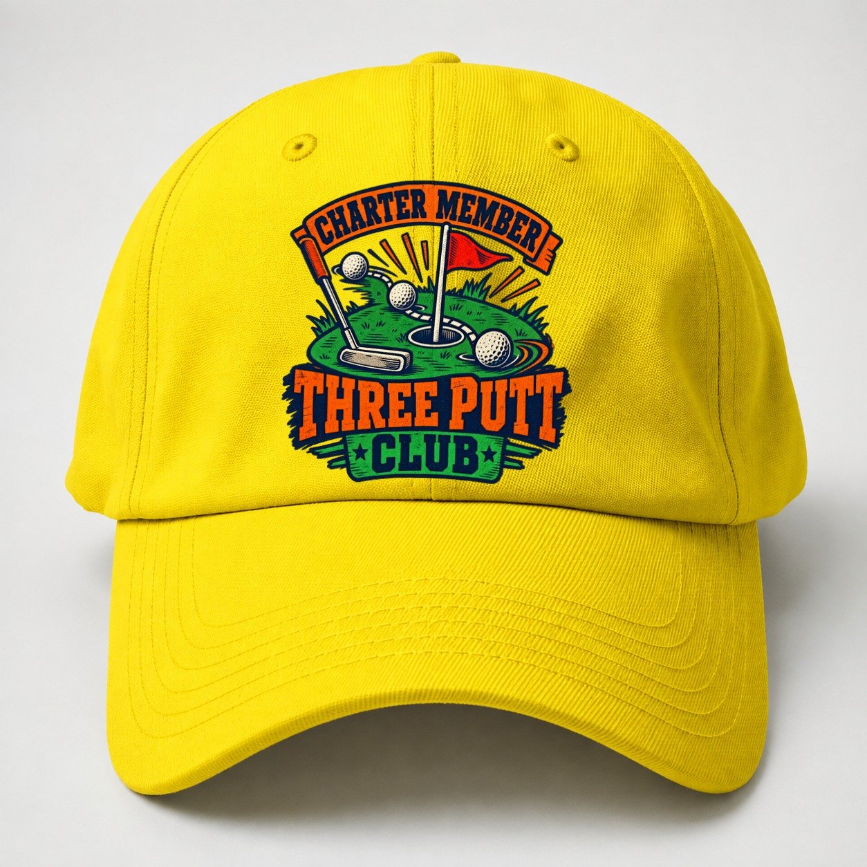 Three Putt Club Golf Life Baseball Cap – Yellow