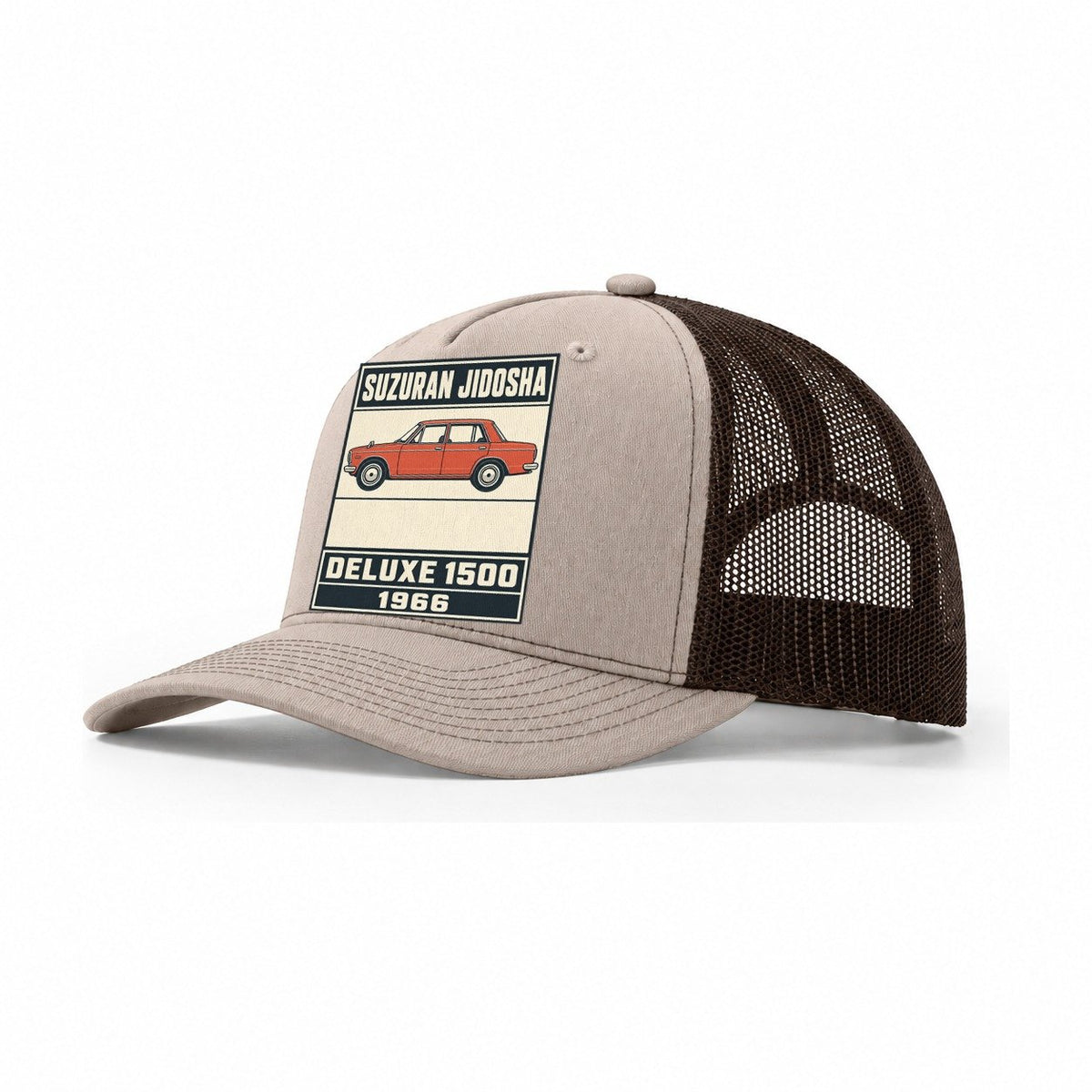 Suzuran Deluxe Showa Speed Plates Trucker Hat – Khaki Brown