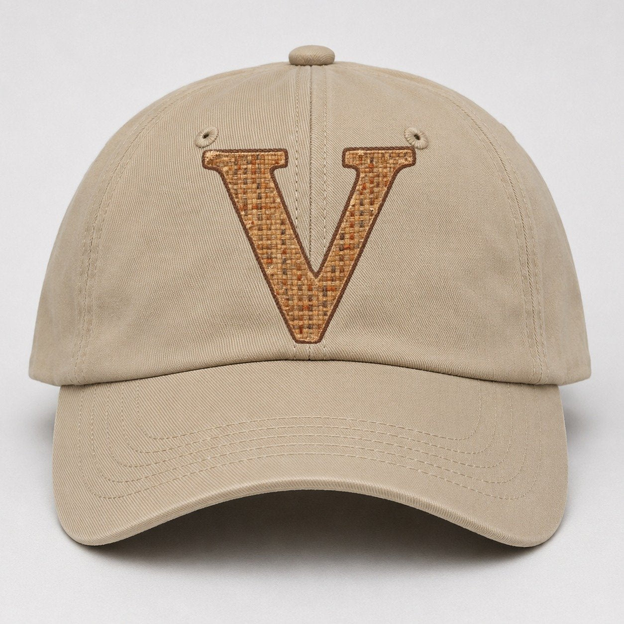 Woven Tweed V Monogram Baseball Cap – Khaki