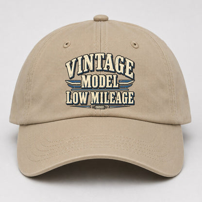 Vintage Model Low Mileage American Wit Baseball Cap – Khaki
