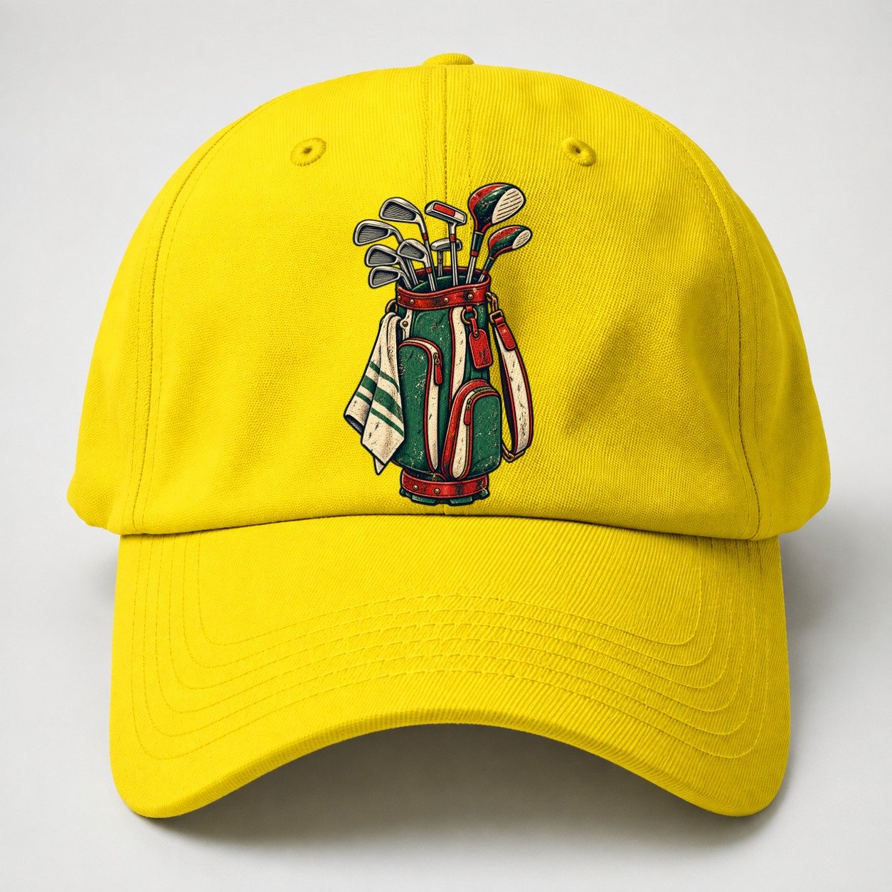 Bag And Clubs Stack Golf Life Baseball Cap – Yellow