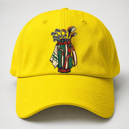 Bag And Clubs Stack Golf Life Baseball Cap – Yellow
