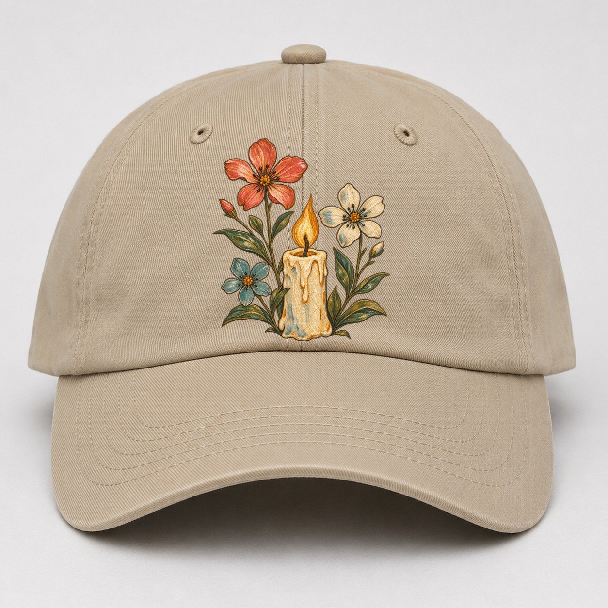 Candle Wildflower Vigil Gentle Wild Baseball Cap – Khaki