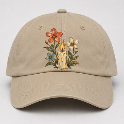 Candle Wildflower Vigil Gentle Wild Baseball Cap – Khaki