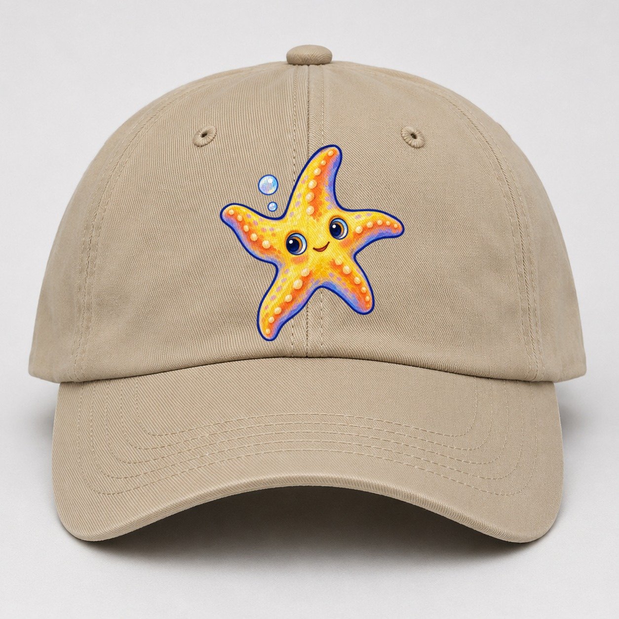 Starfish Side Float Sea Sprite Baseball Cap – Khaki
