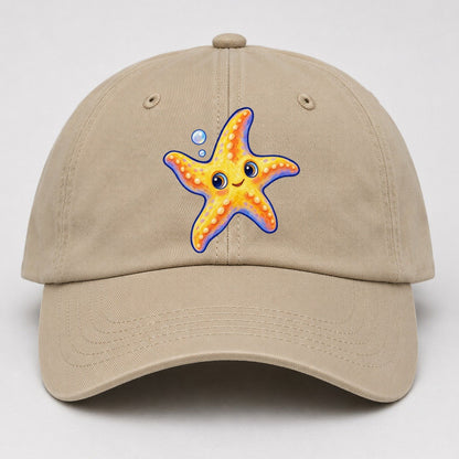 Starfish Side Float Sea Sprite Baseball Cap – Khaki