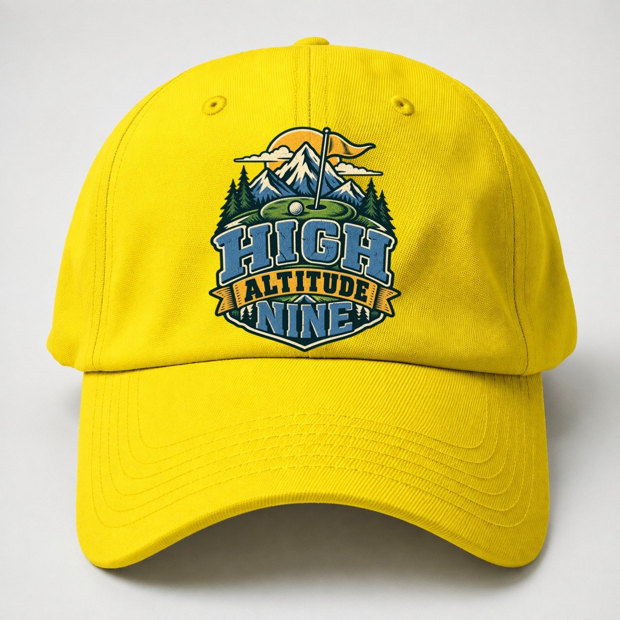 High Altitude Nine Golf Life Baseball Cap – Yellow