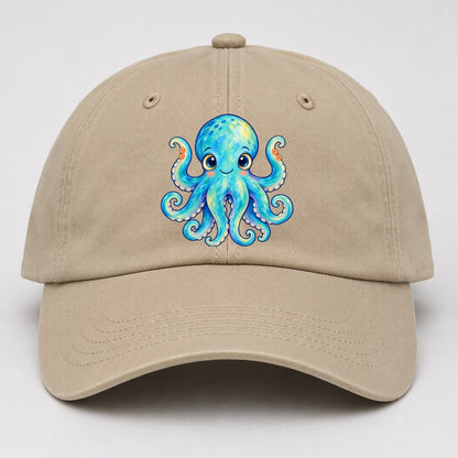 Octopus Curious Wave Sea Sprite Baseball Cap – Khaki