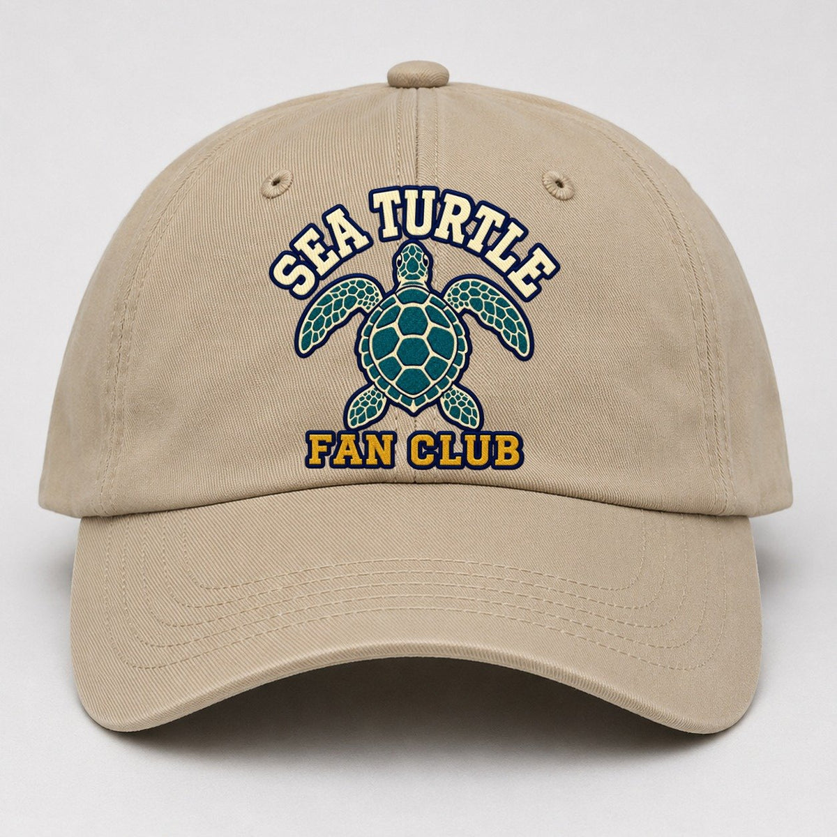 Sea Turtle Fan Club Baseball Cap – Khaki