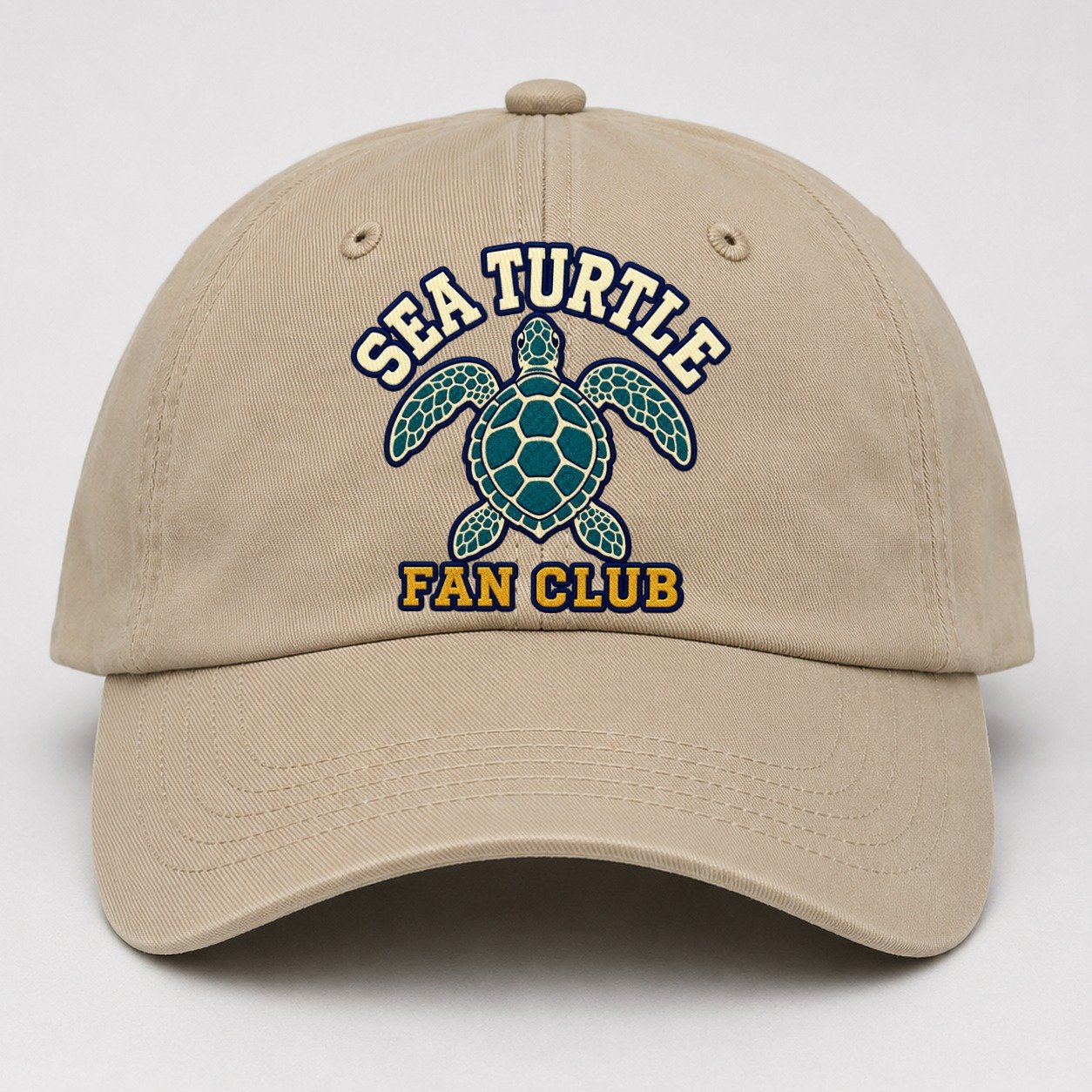 Sea Turtle Fan Club Baseball Cap – Khaki