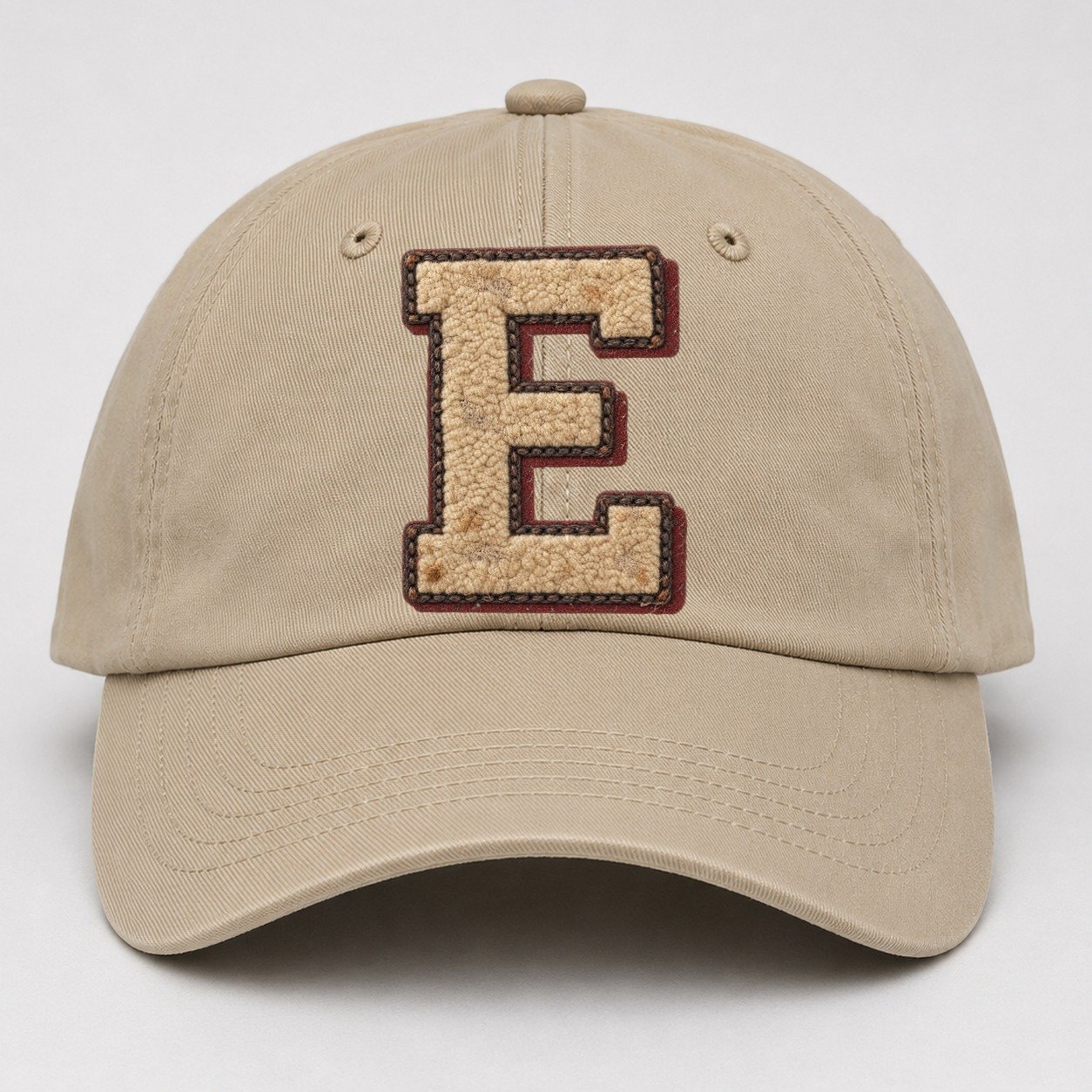 Varsity Chenille E Monogram Baseball Cap – Khaki