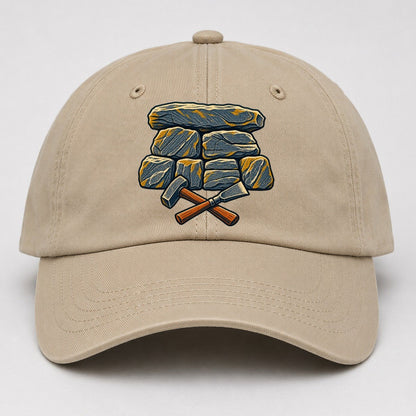 Seven Stone Wall Mason Hammer And Chisel Uk Culture Heritage Baseball Cap – Khaki