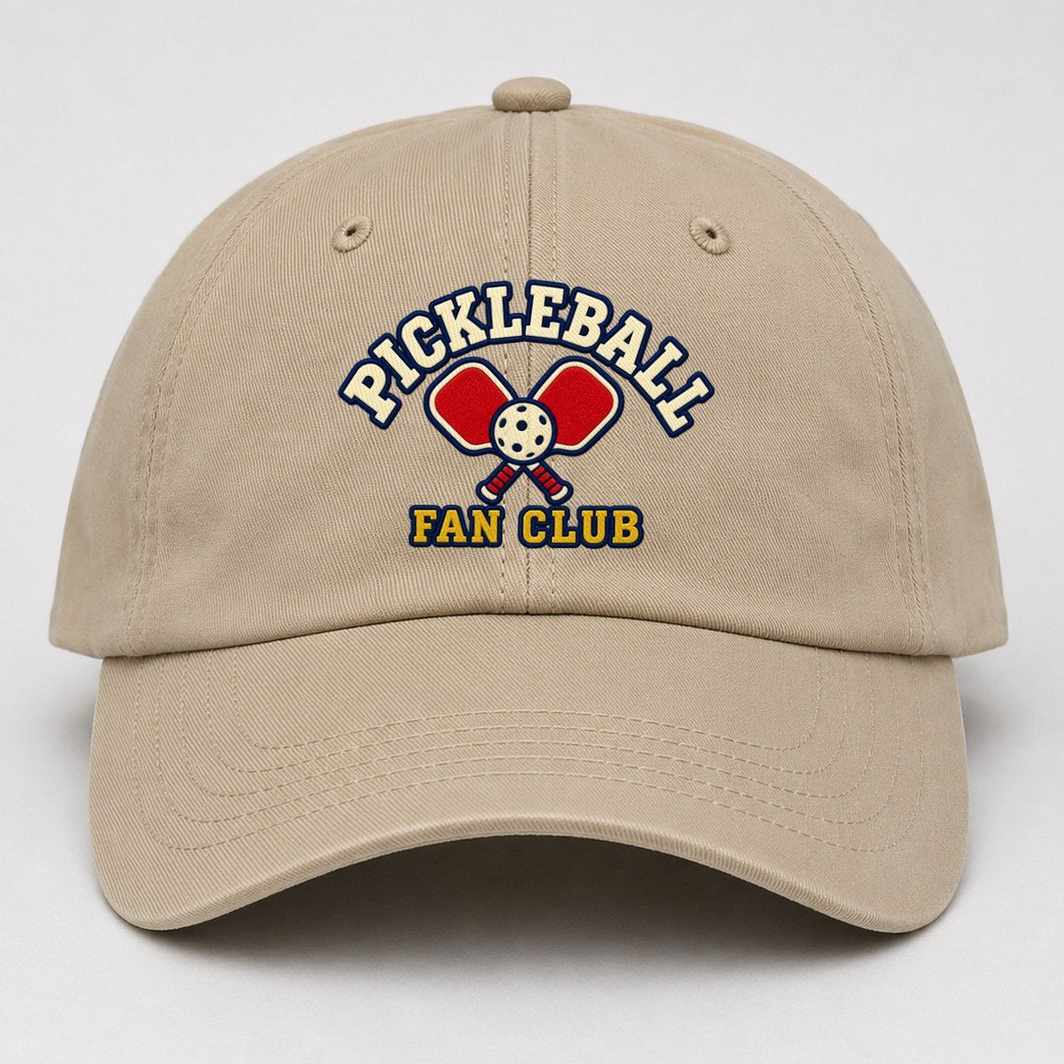 Pickleball Fan Club Baseball Cap – Khaki
