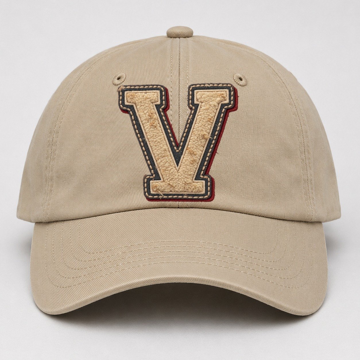 Varsity Chenille V Monogram Baseball Cap – Khaki