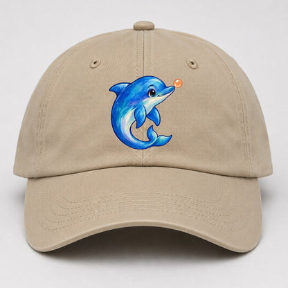 Dolphin Nose Boop Sea Sprite Baseball Cap – Khaki