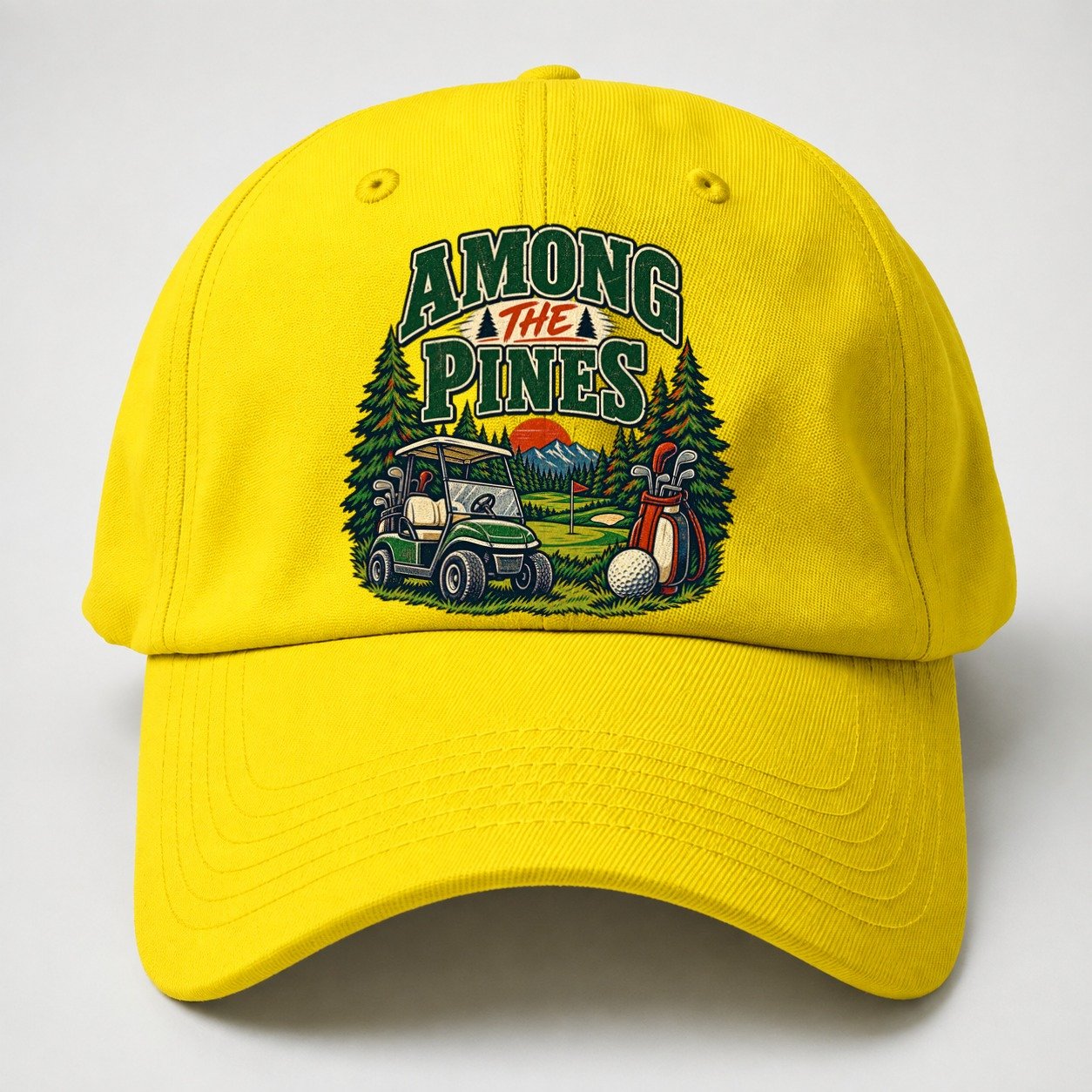 Among The Pines Golf Life Baseball Cap – Yellow