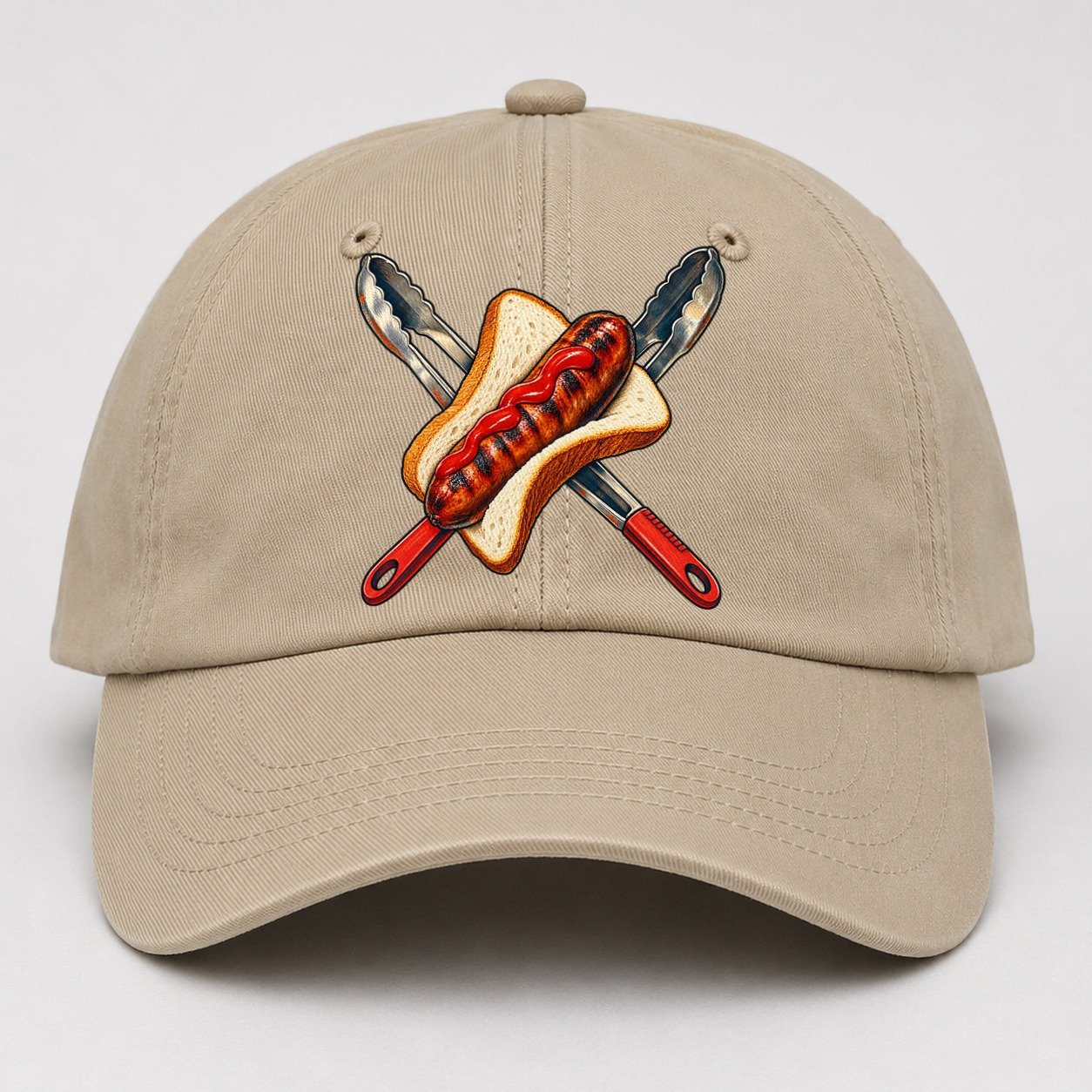 Sausage Sizzle Bread And Tongs Australia Cultural Icons Baseball Cap – Khaki