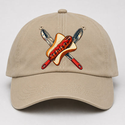 Sausage Sizzle Bread And Tongs Australia Cultural Icons Baseball Cap – Khaki