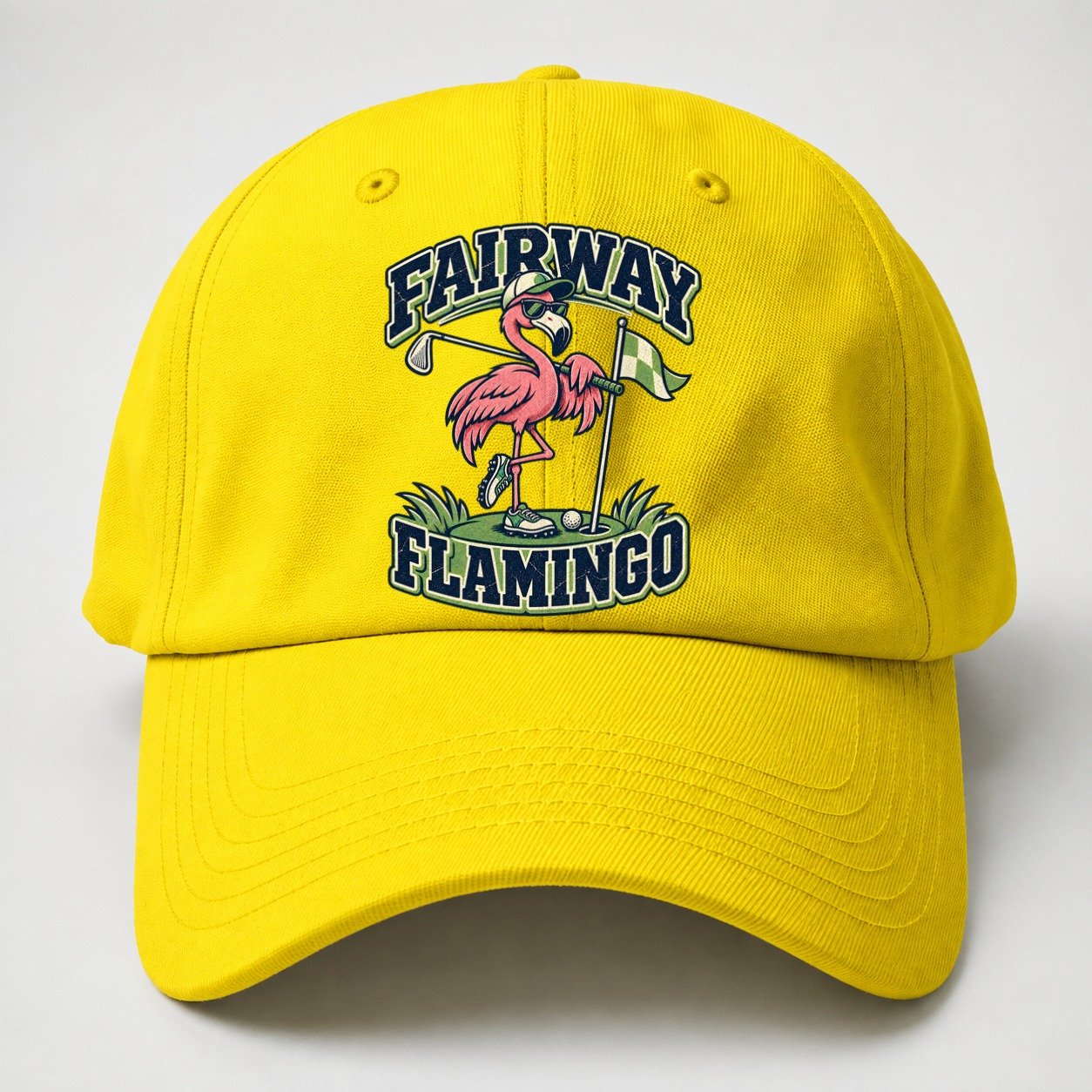 Fairway Flamingo Golf Life Baseball Cap – Yellow