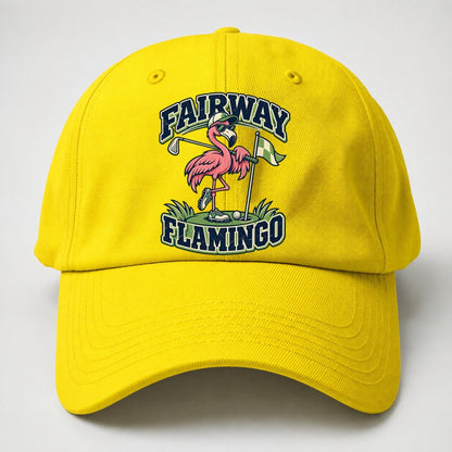Fairway Flamingo Golf Life Baseball Cap – Yellow