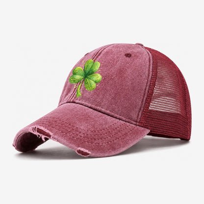 Shamrock Washed Trucker Hat – Wine Red