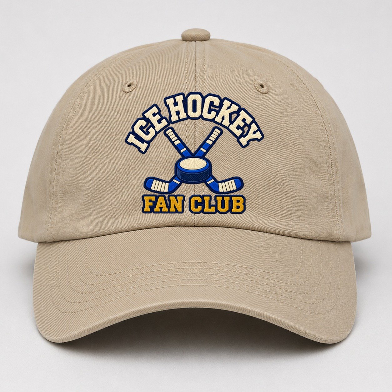 Ice Hockey Fan Club Baseball Cap – Khaki