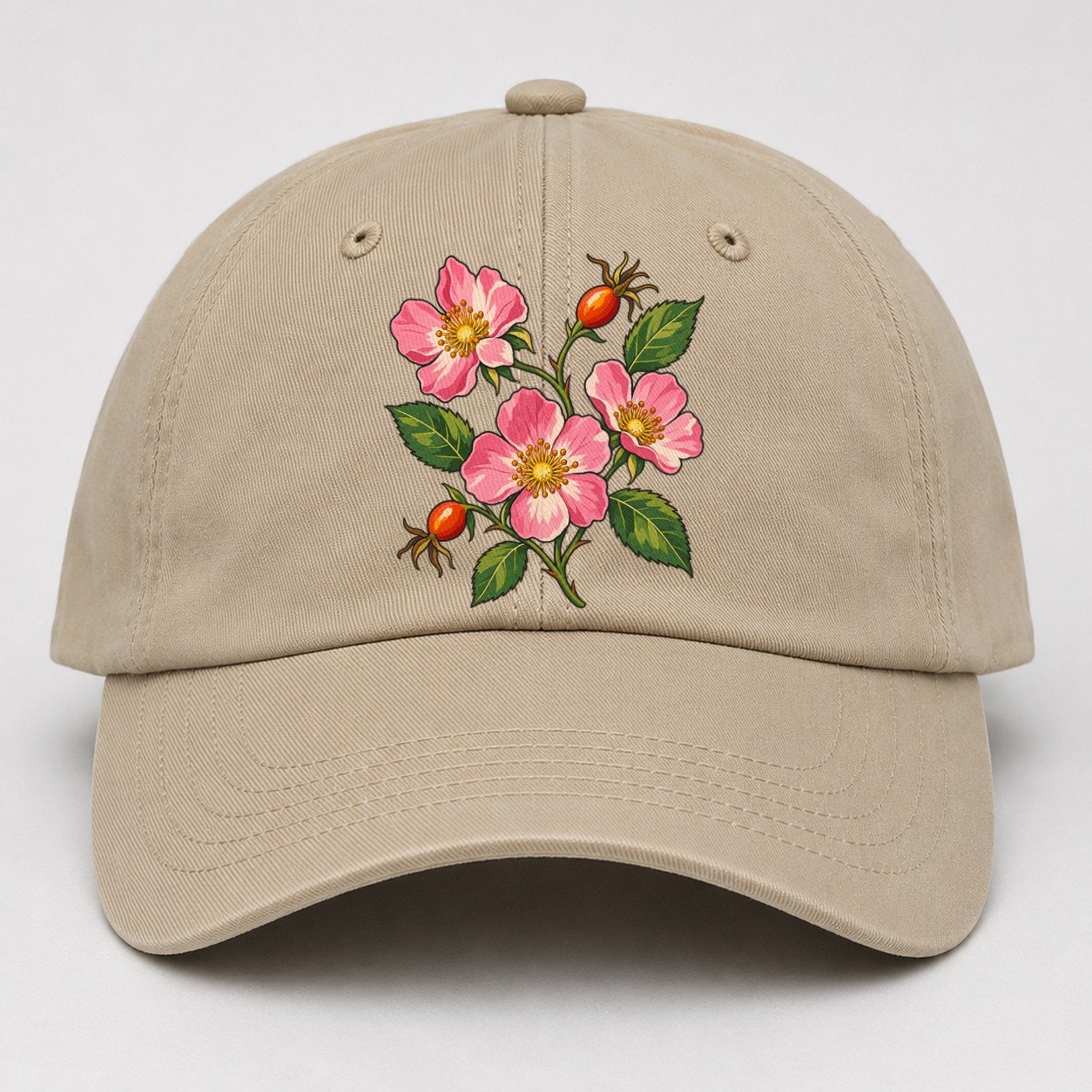 Alberta Wild Rose Canada Cultural Icons Baseball Cap – Khaki