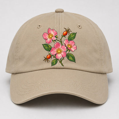 Alberta Wild Rose Canada Cultural Icons Baseball Cap – Khaki