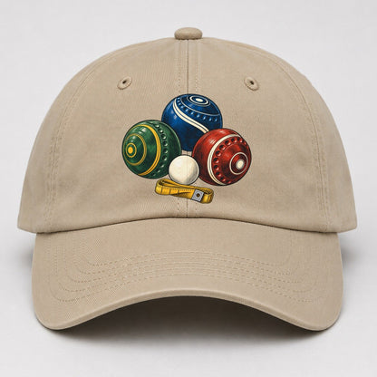 Lawn Bowls And White Jack Australia Cultural Icons Baseball Cap – Khaki