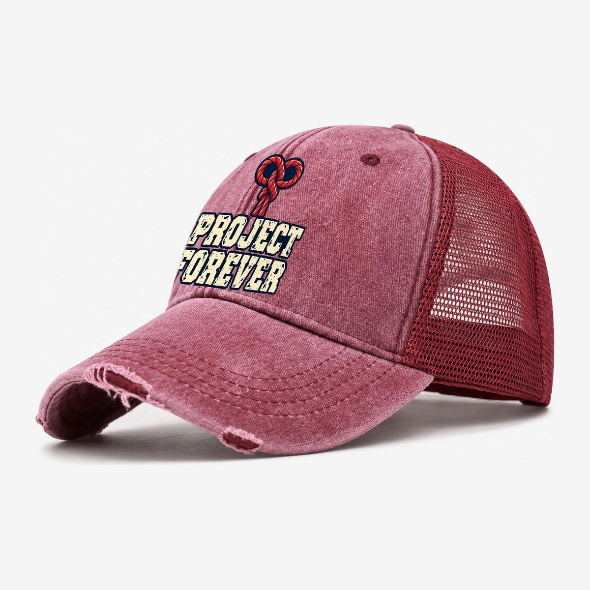 Project Forever Rock Climbing Washed Trucker Hat – Wine Red