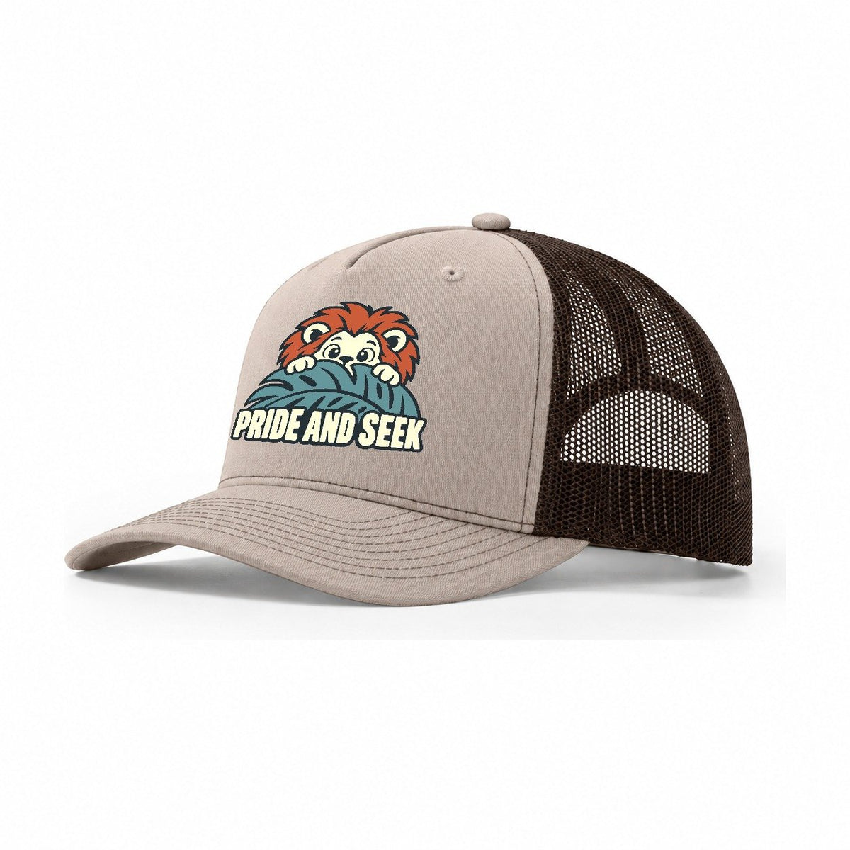 Pride And Seek Familiar Punchlines Trucker Hat – Khaki Brown