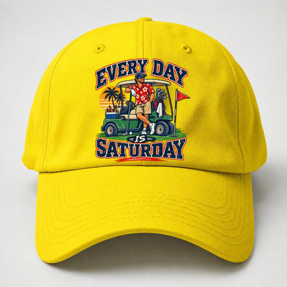 Every Day Is Saturday Golf Life Baseball Cap – Yellow