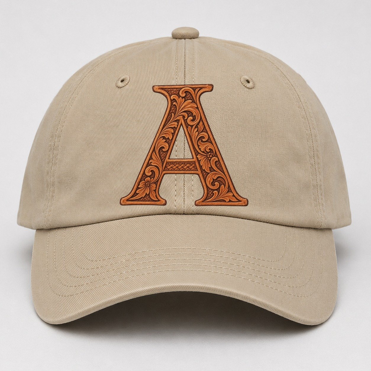 Tooled Leather A Monogram Baseball Cap – Khaki