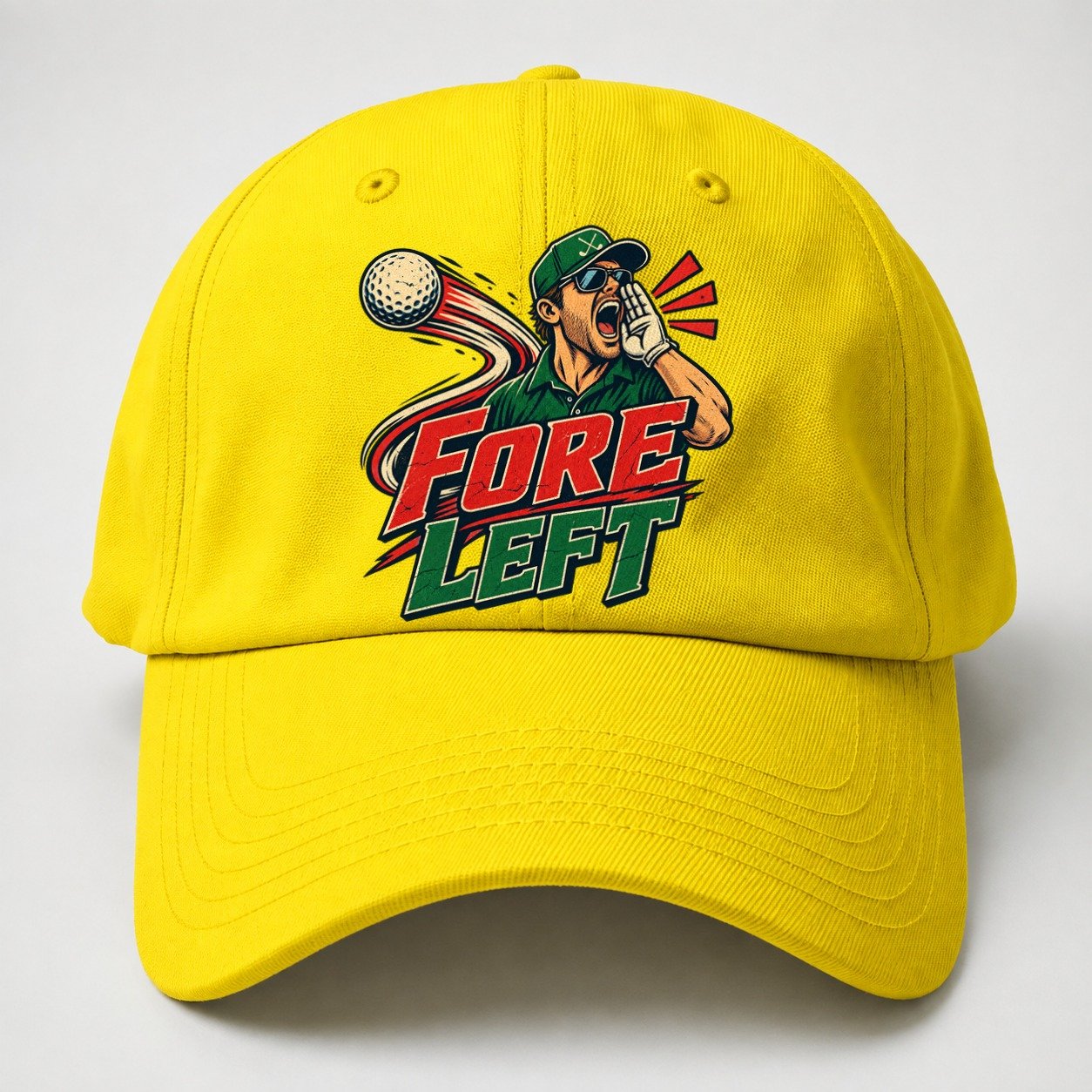 Fore Left Golf Life Baseball Cap – Yellow