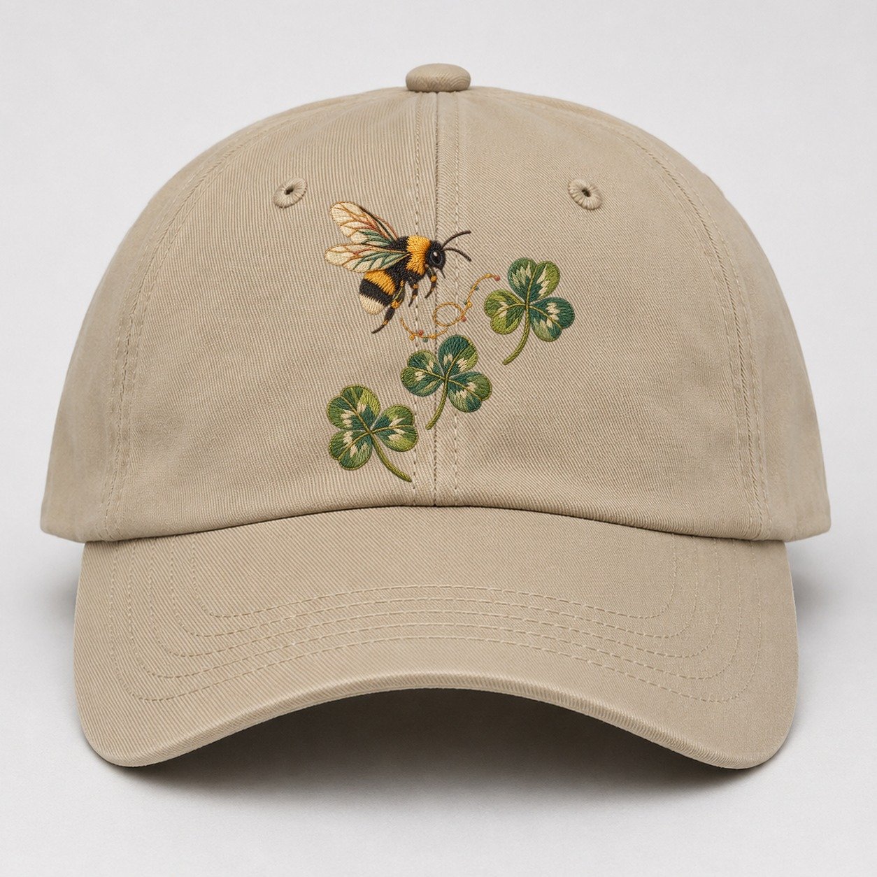 Bumblebee Three Clover Rise Gentle Wild Baseball Cap – Khaki