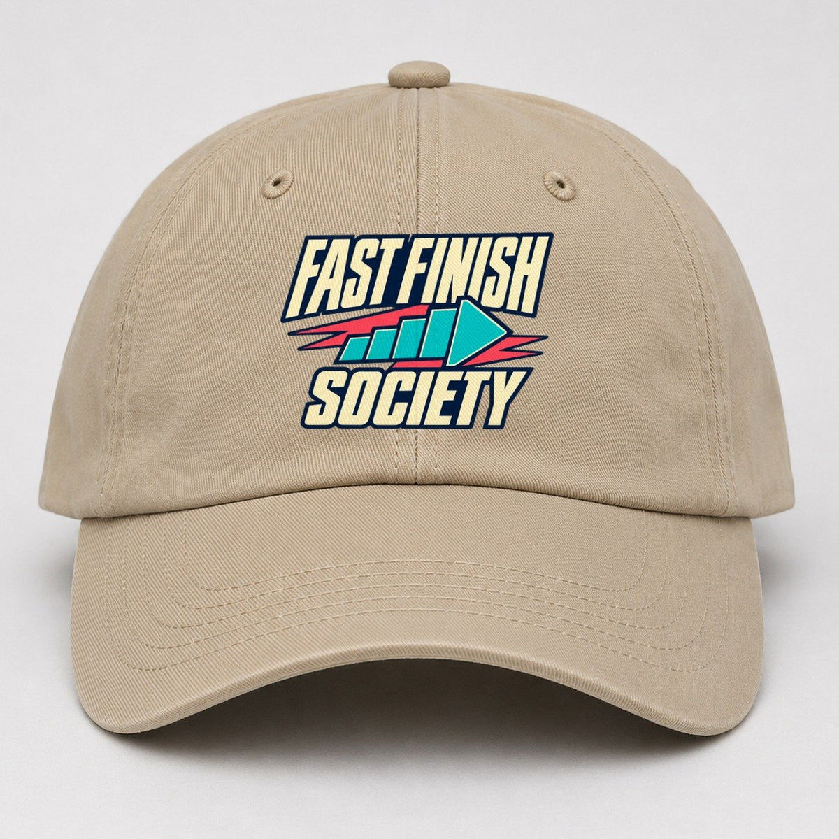 Fast Finish Society 90S Running Clubs Baseball Cap – Khaki