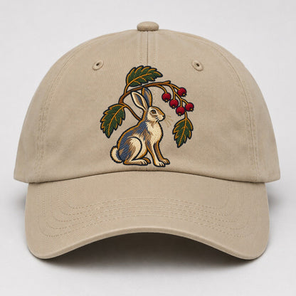 Scottish Rowan And Mountain Hare Uk Culture Heritage Baseball Cap – Khaki