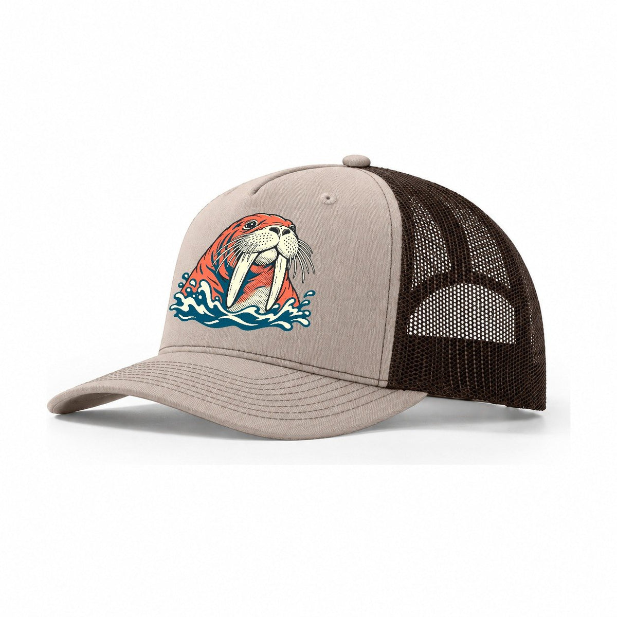 Walrus Whisker Wave Trucker Hat – Khaki Brown