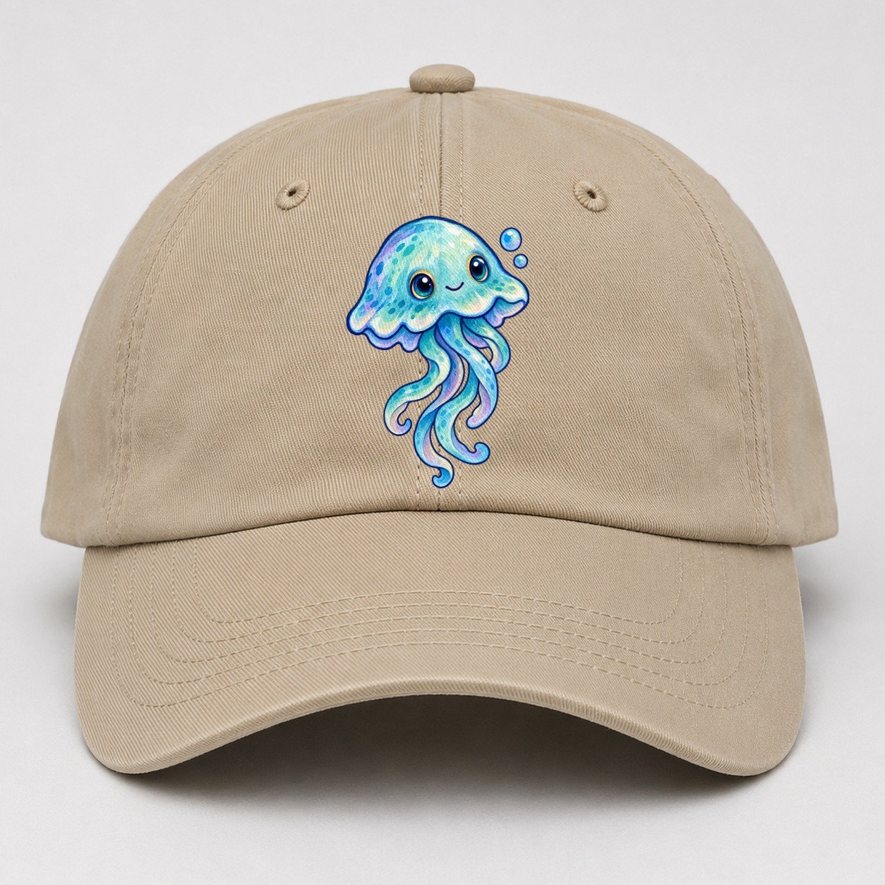 Jellyfish Upward Drift Sea Sprite Baseball Cap – Khaki