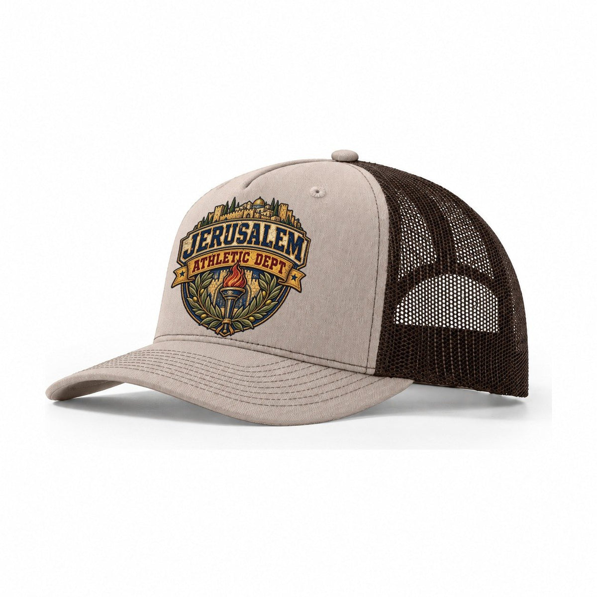 Jerusalem Athletic Dept Jerusalem Trucker Hat – Khaki Brown