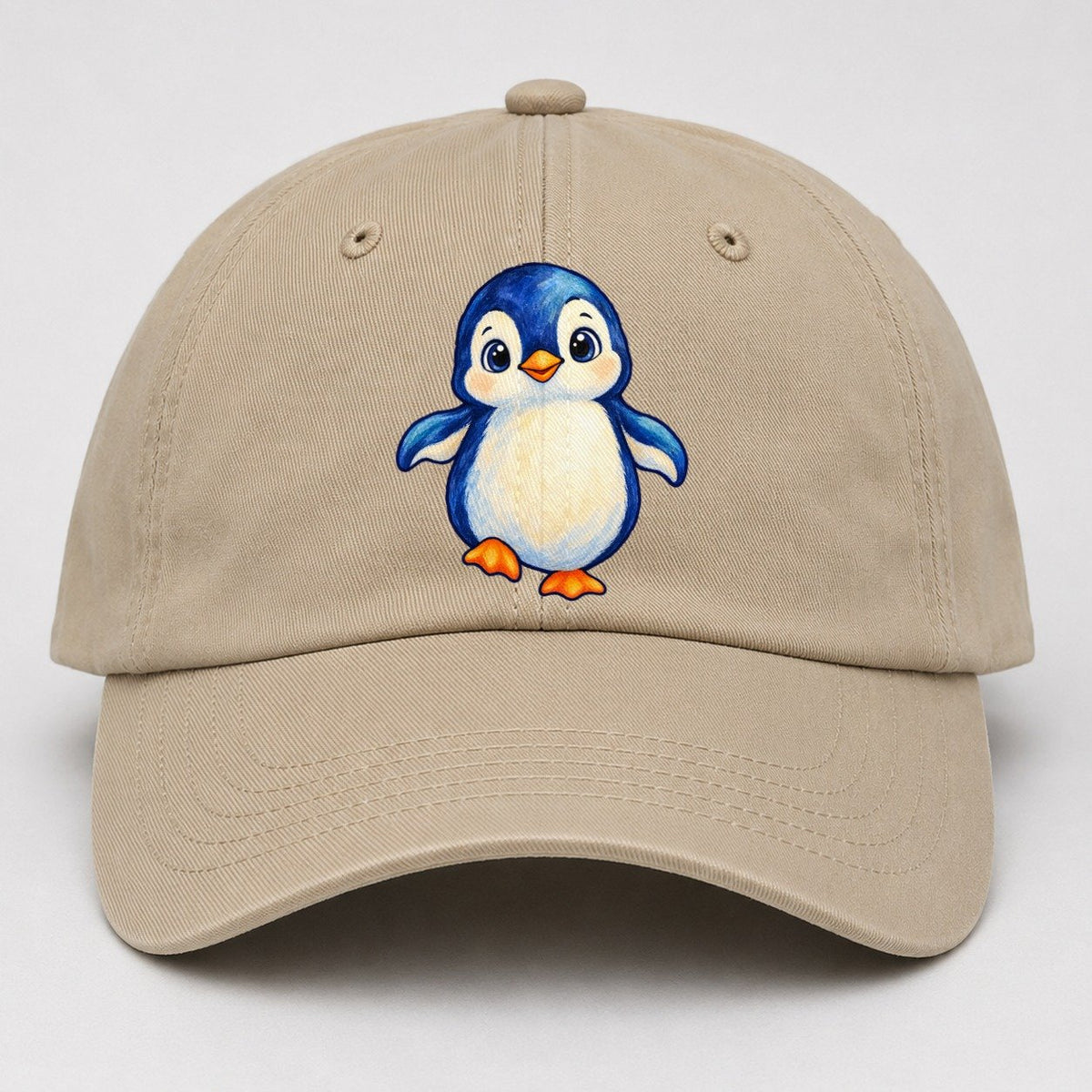 Penguin Front Waddle Sea Sprite Baseball Cap – Khaki