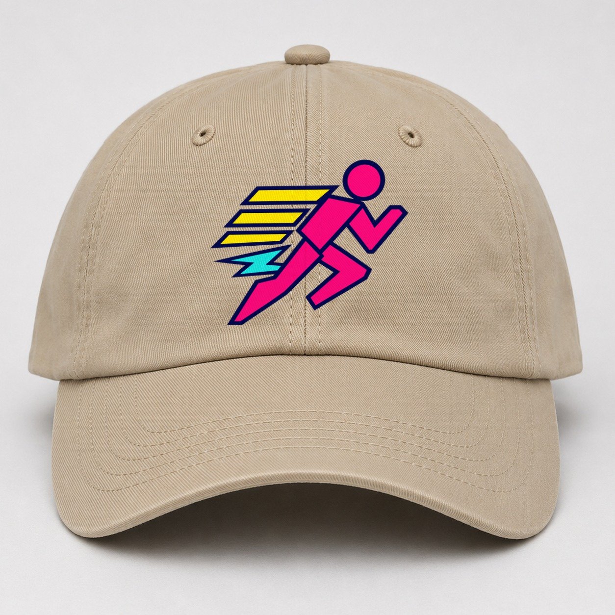 Slab Runner Splash 90S Running Clubs Baseball Cap – Khaki