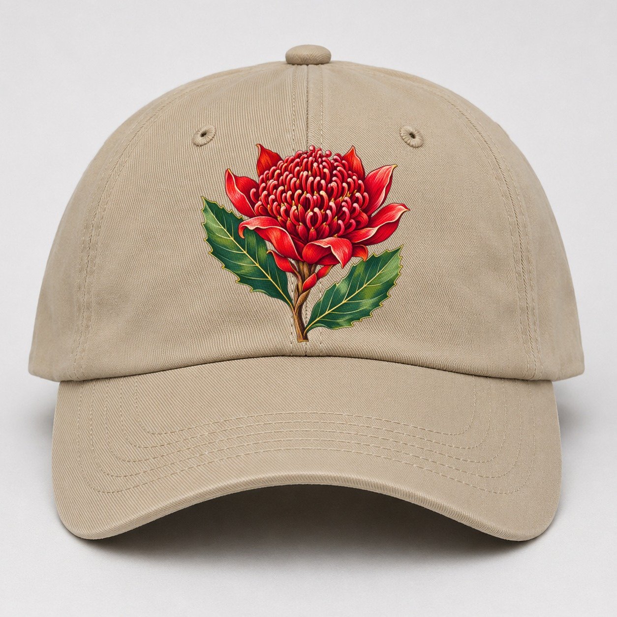 New South Wales Waratah Bloom Australia Cultural Icons Baseball Cap – Khaki