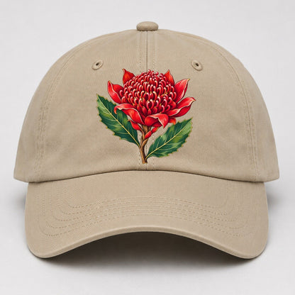New South Wales Waratah Bloom Australia Cultural Icons Baseball Cap – Khaki