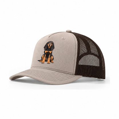 Black And Tan Coonhound Trucker Hat – Khaki Brown