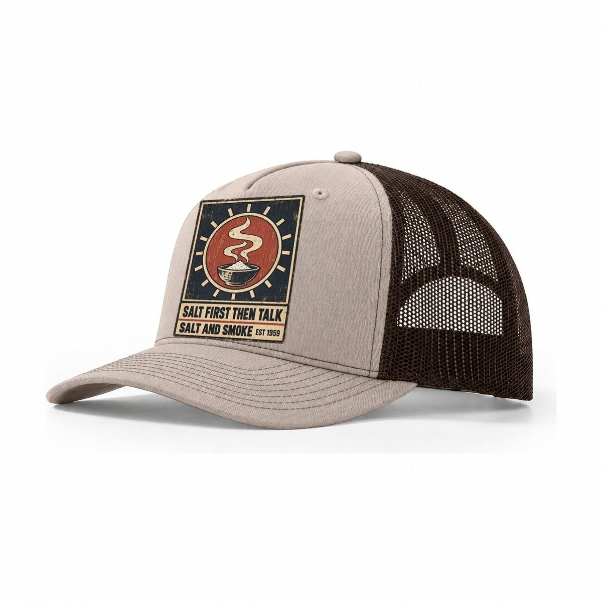 Salt And Smoke Izakaya Rules Trucker Hat – Khaki Brown