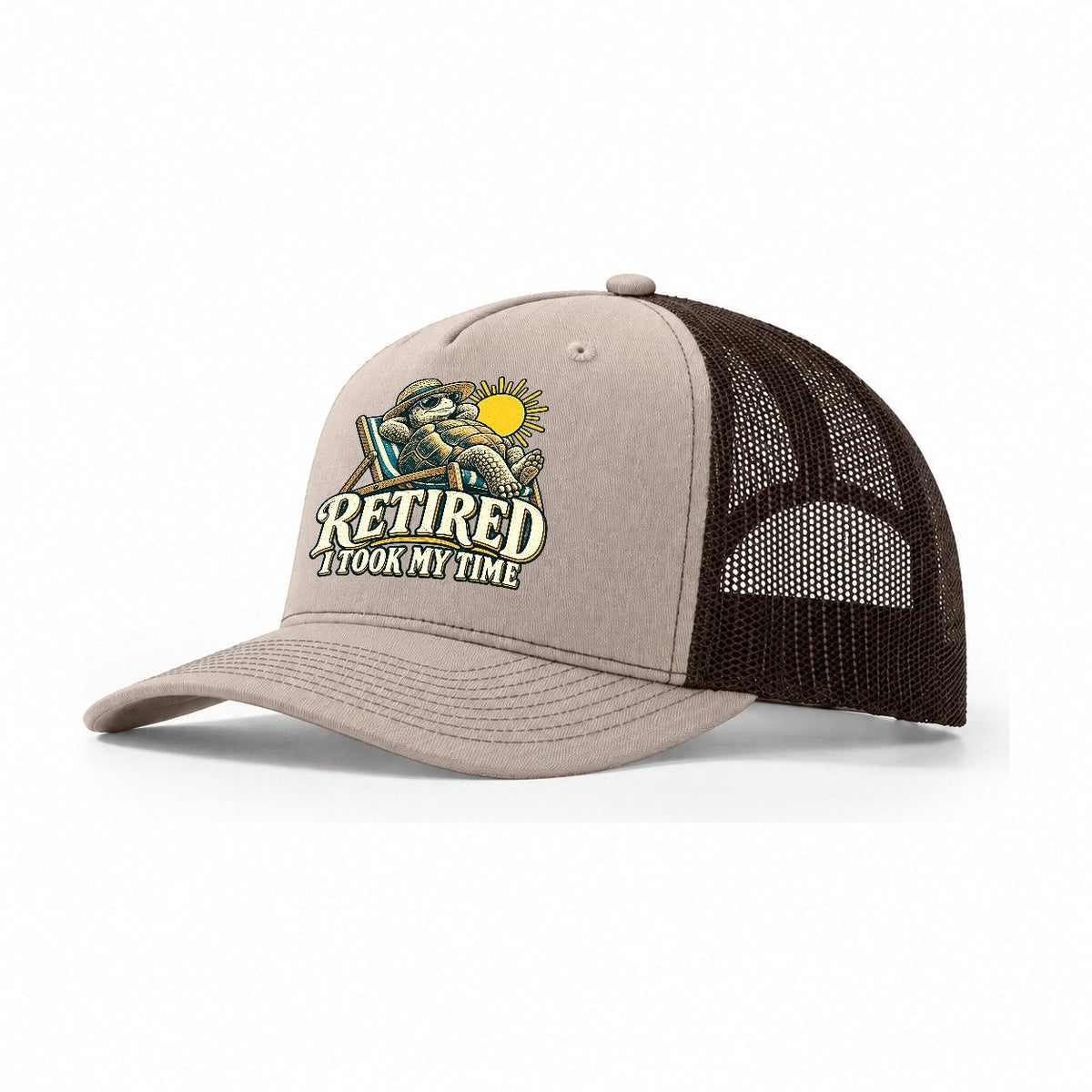 Retired Took My Time Everyday Originals Trucker Hat – Khaki Brown