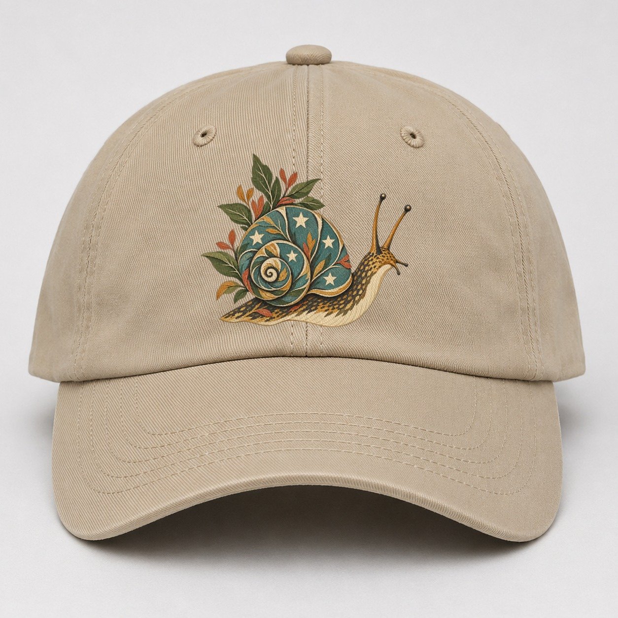 Snail Carrying Starlight Gentle Wild Baseball Cap – Khaki